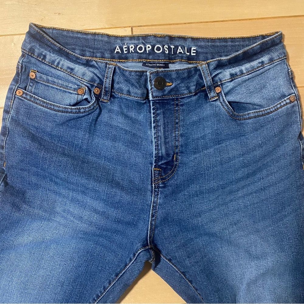Aéropostale men’s medium blue athletic skinny jeans, 30x34
